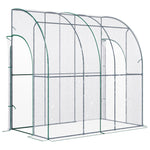 214x118x212cm Walk-in Lean-to Greenhouse