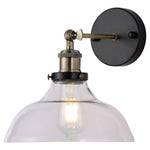 Industrial 1-light Armed Sconce With Clear Glass Shade