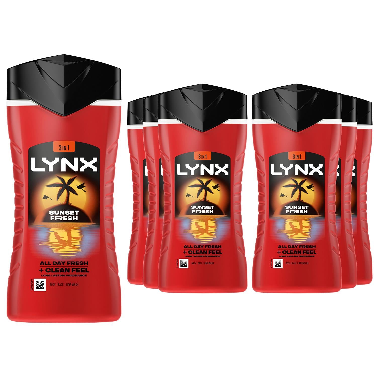 Men Sunset Fresh 3 In 1 Body Wash With Lasting Fragrance 225ml | Set-of-6