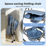 Commode Chair For Bedroom Folding Adjustable Bedside Toilet Shower Chair | Blue