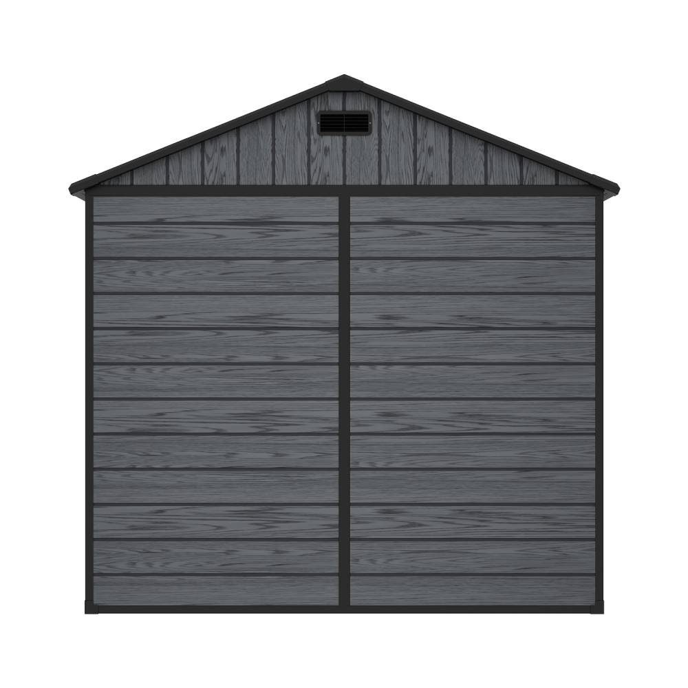 8x6ft Outdoor Apex Roof Storage Shed With Floor, Window,2 Vents & Double Lockable Doors,wood Grain Design