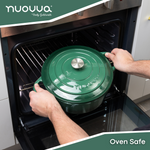 Cast Iron Dutch Oven Casserole Pot With Lid - 30cm (6.9l) | Dark Green