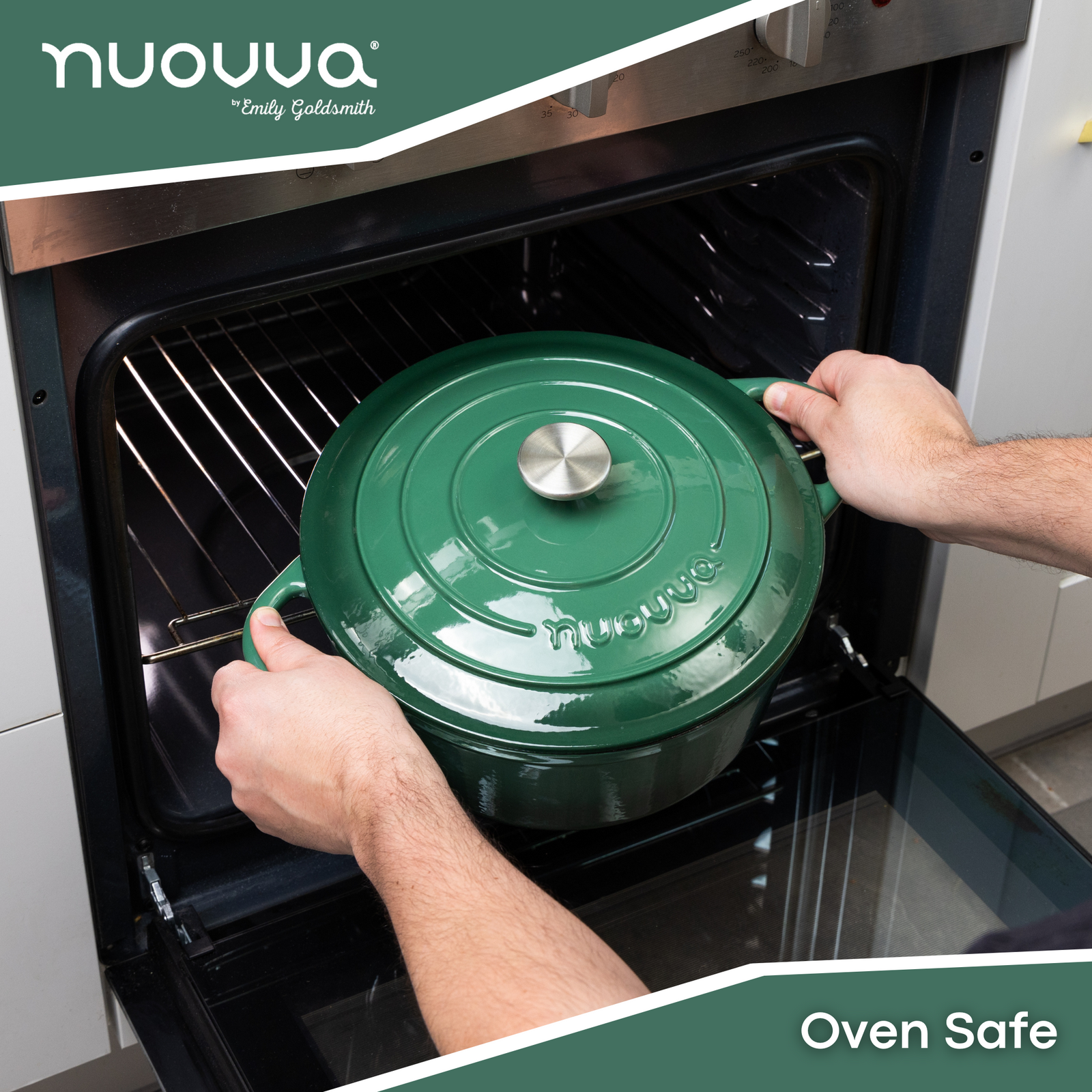 Cast Iron Dutch Oven Casserole Pot With Lid - 30cm (6.9l) | Dark Green