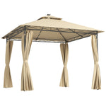 3x3m Garden Gazebo, Double Roof | Beige
