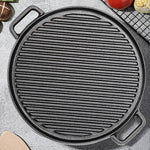 Black Cast Iron Grill Pan With Handles