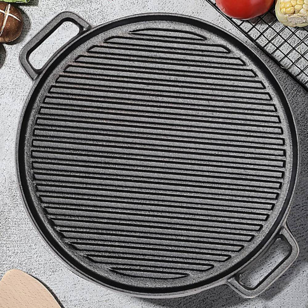Black Cast Iron Grill Pan With Handles