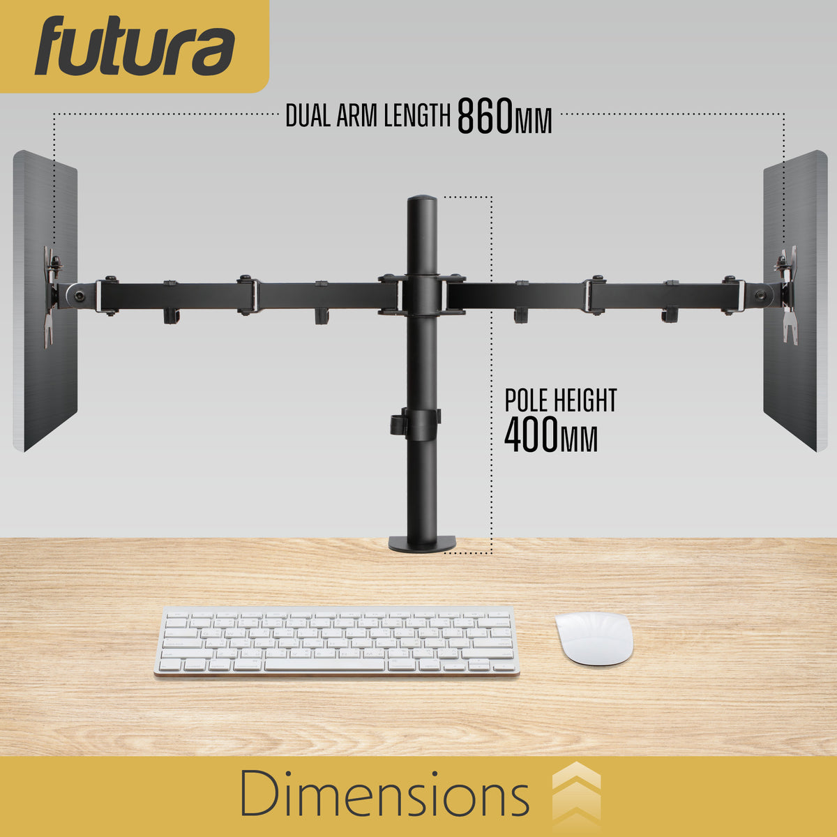 Single & Dual Monitor Arm For 13 To 32 Inch Screens - Dual Monitor Desk Mount With Clamp 90 Tilt And 360 Rotation & 180 Swivel | Dual Monitor Arm | Black