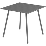 Garden Table For 4/6 Person W/ Slat Top, Steel | Medium | Gray