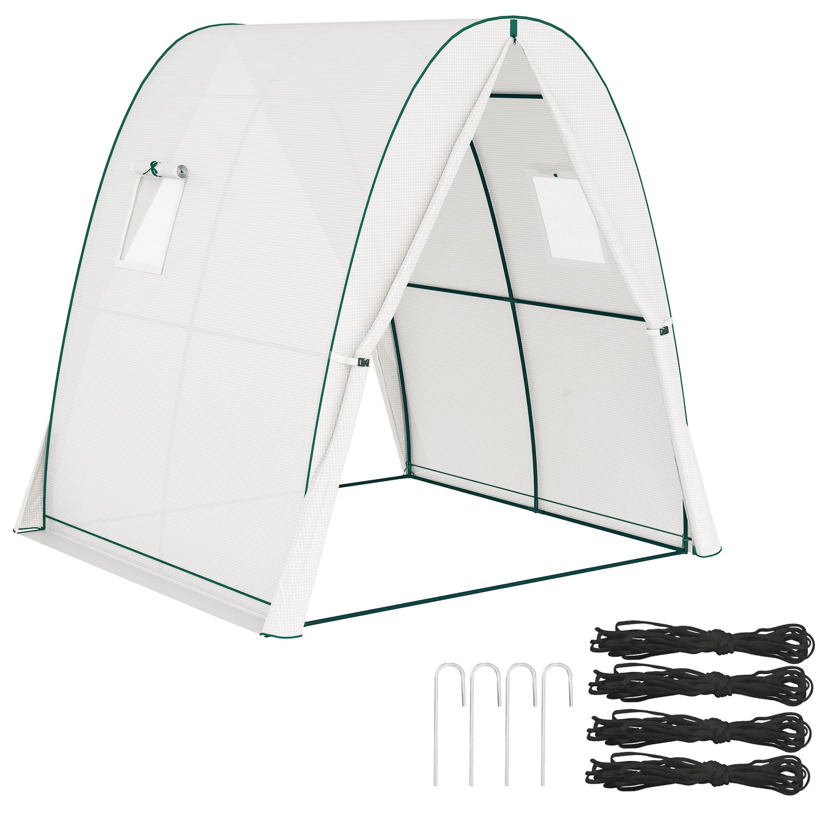 Portable Greenhouse Gardening Plant Hot House With 2 Doors | White
