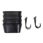 Living and Home 4-pack Oval Metal Railing Planters With Hooks Hanging Flower Pots For Fence Or Balcony