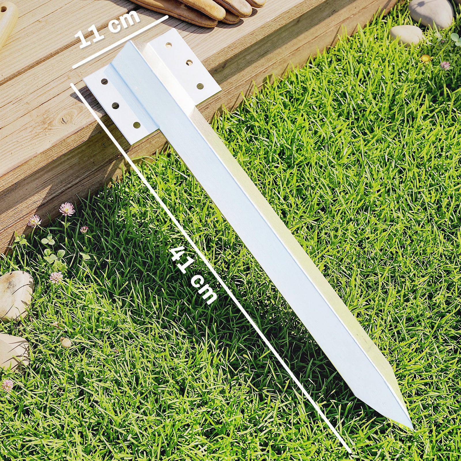 Outsunny 20 Pack Railway Sleeper Brackets, 41 Cm Galvanised Sleeper Stakes