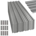 Pack Of 12 Metal Roofing Sheets For Greenhouse | Light Grey