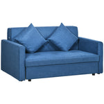 2 Seater Sofa Bed Convertible Bed Settee 2 Cushions Storage | One Size | Blue