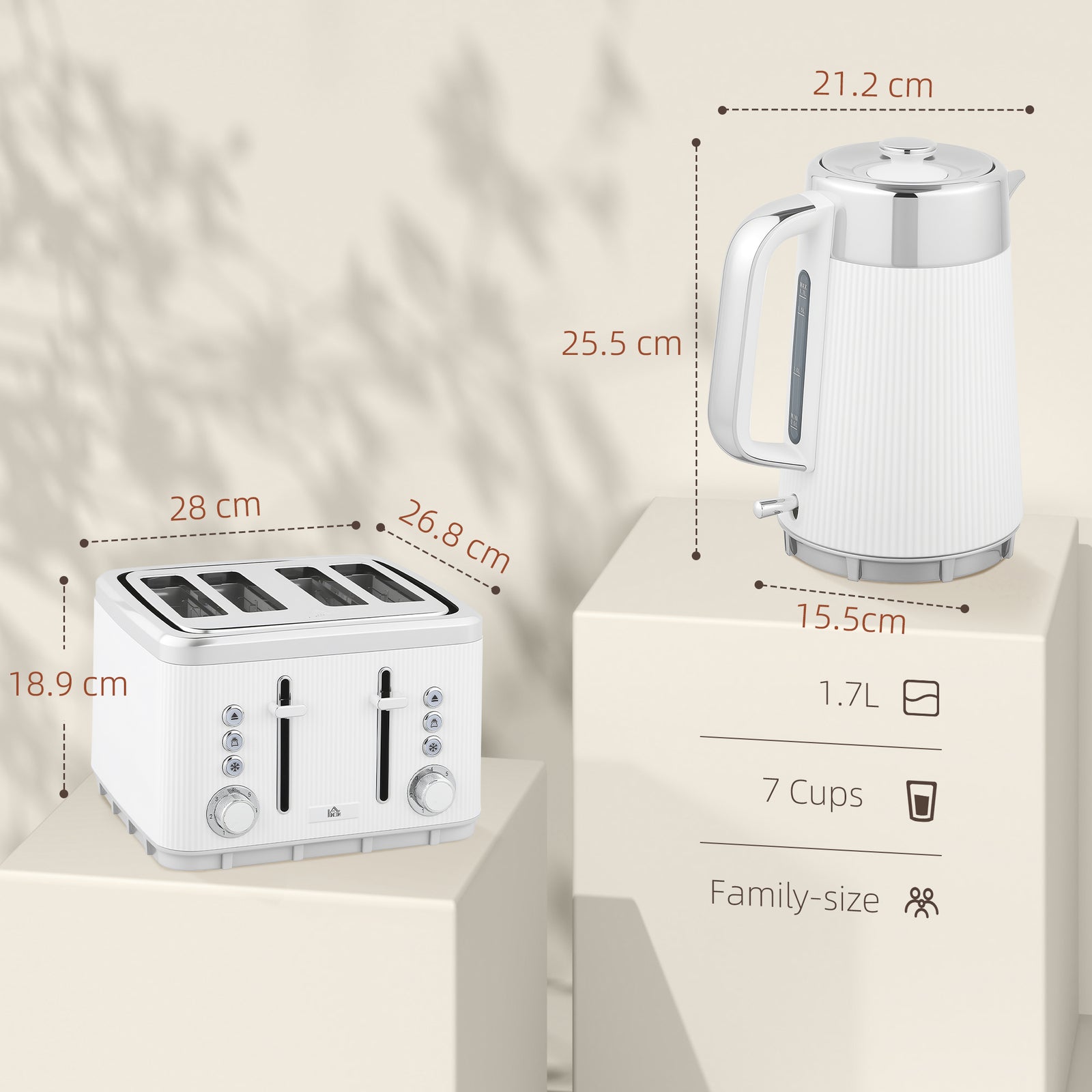 Rapid Boil Kettle & Toaster Set | White