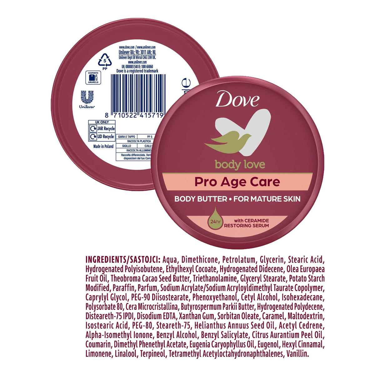 Pro Age Body Butter Olive Oil Nourishing Body Care Moisture, 24 Pack | Set of 24