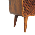 Solid Mango Wood Boucle Carved Chestnut Telephone Table