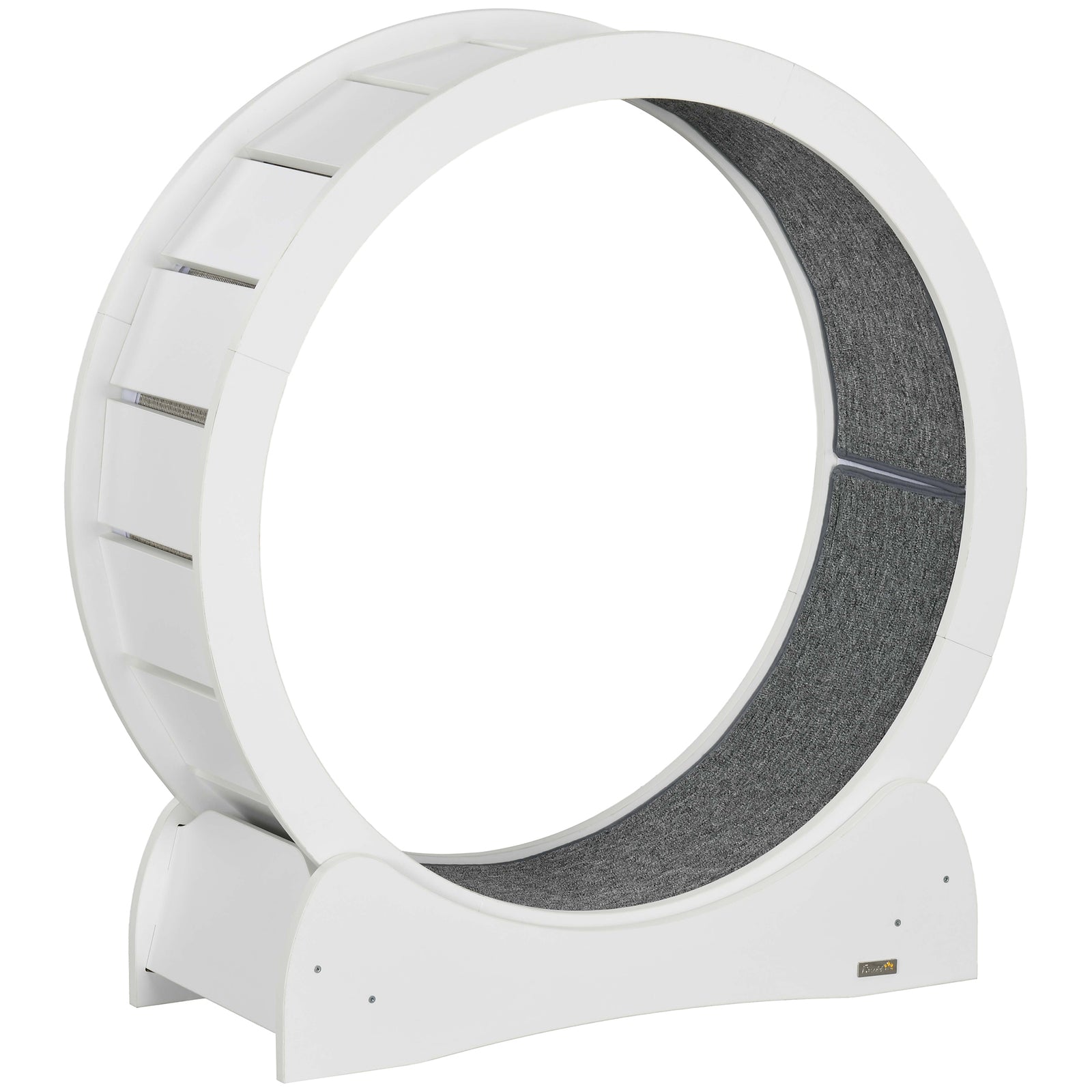 Cat Treadmill, 30/39.4" Wooden Cat Running Wheel With Brake | Small | White