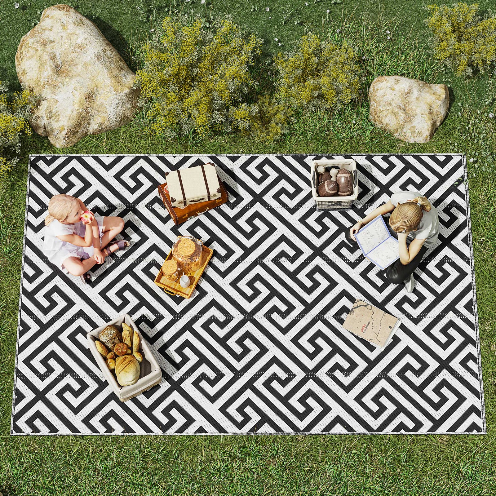 182x274cm Outdoor Straw Rug For Camping/picnic