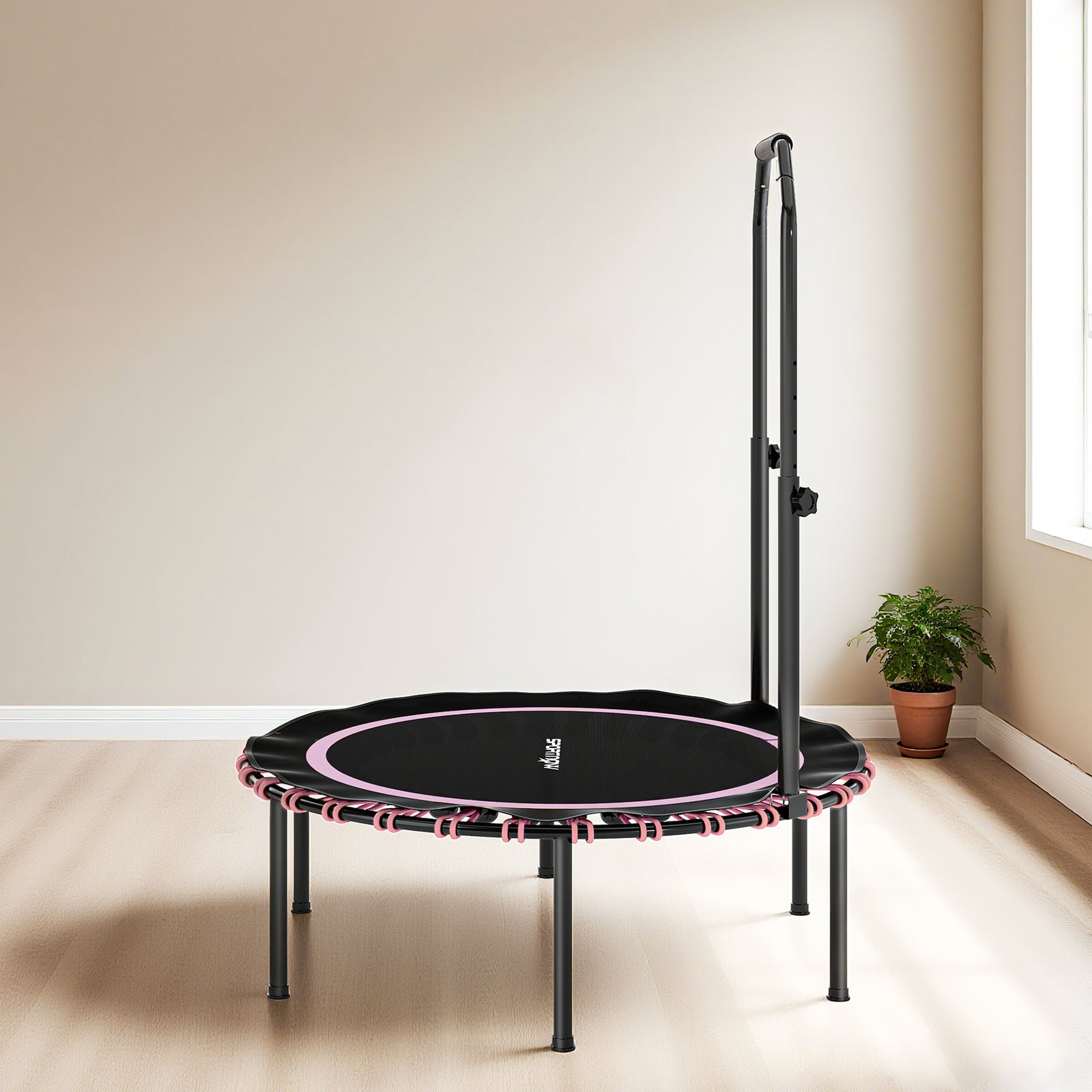 40'' Foldable Fitness Trampoline Rebounder With Handle | Pink