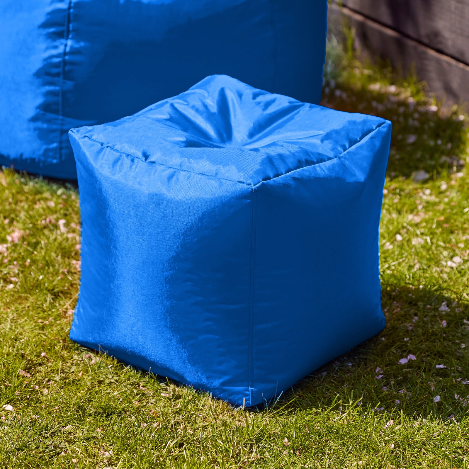 Outdoor Bean Cube Pouffe Bean Bag | Blue