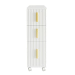 HYGRAD BUILT TO SURVIVE Slim Narrow Bathroom Storage Cabinet On Wheels – 3 Drawer Toilet Roll Holder Unit