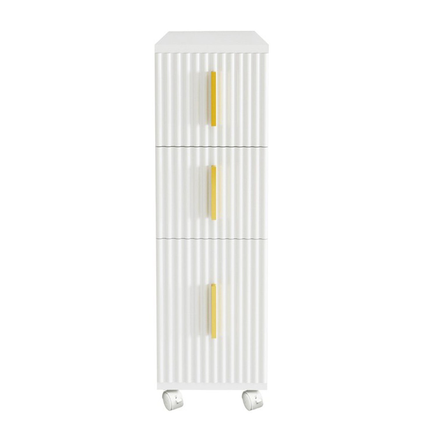 HYGRAD BUILT TO SURVIVE Slim Narrow Bathroom Storage Cabinet On Wheels – 3 Drawer Toilet Roll Holder Unit