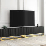 Ripple Duo Tv Unit 200cm - Fluted Design | Black
