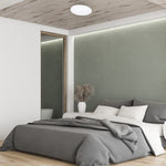 Ceiling Lamp Siena Stylish White And Chrome Circular Design Dimmable Including Remote Control | 35cm | White
