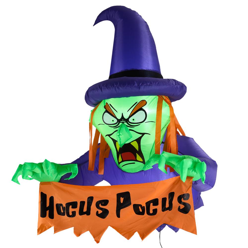 4ft Halloween Inflatable Witch Decorations With Build-in Led Lights