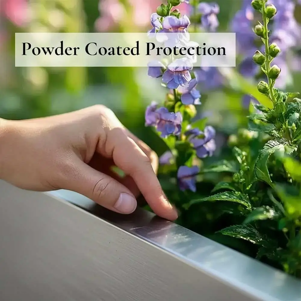 Zinc Galvanised Trough Planter | 75cm x 32cm x 32cm | Silver