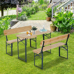Portable Folding Camping Picnic Table And 2 Benches