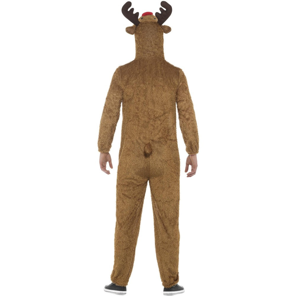 Reindeer Costume, Brown, With Hooded Jumpsuit | Large