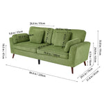 2-seater Chenille Upholstered Sofa With Pillows | Green