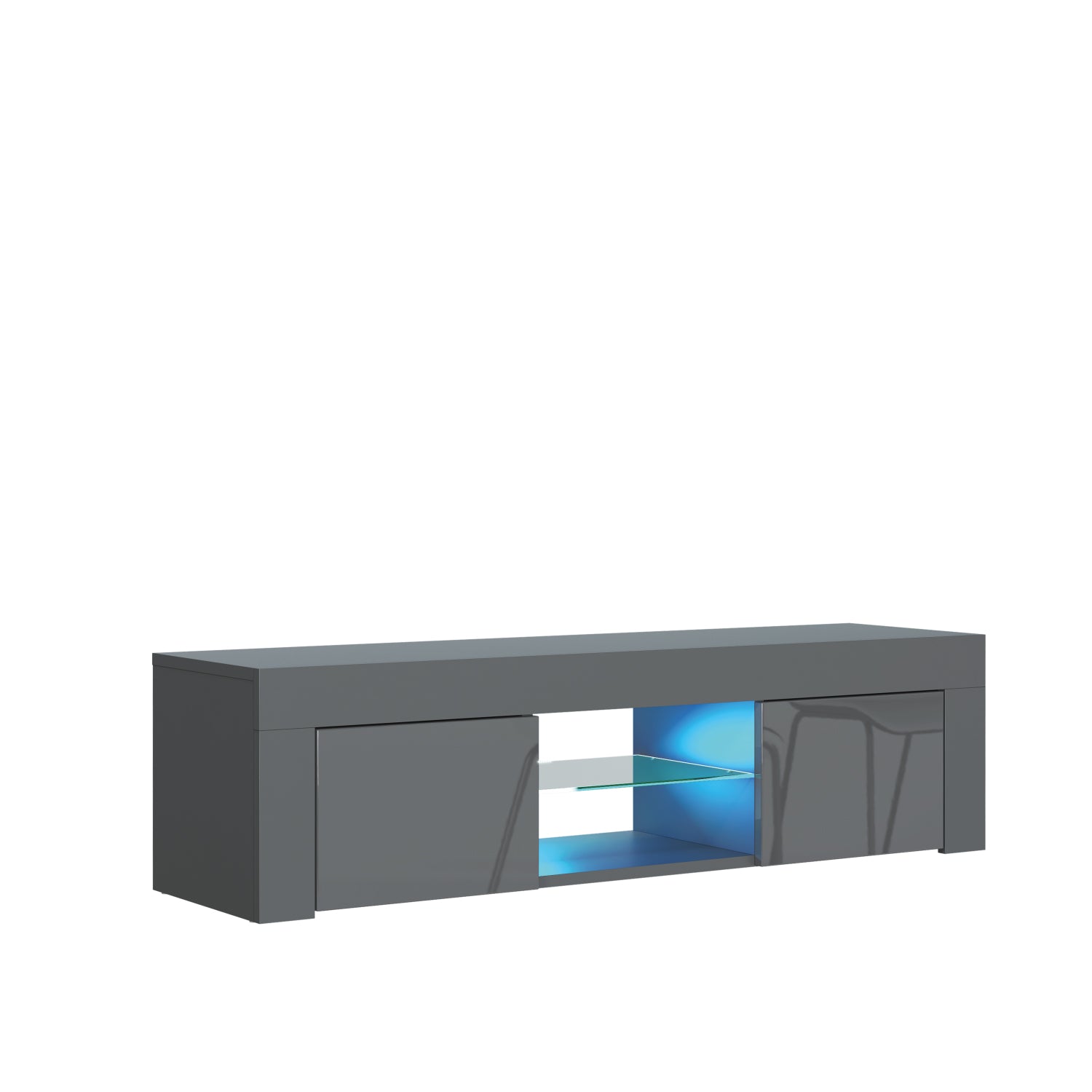 Loom Tv Unit 130cm With Led Lights | Dark Grey