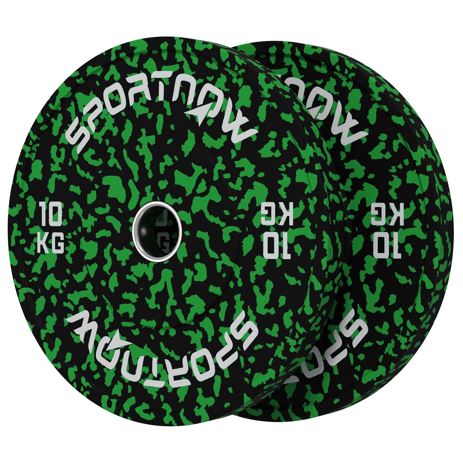 Olympic Weight Plates Set, Solid Rubber, 2x15kg, 2"/5cm Hole | Green