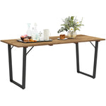 175x80cm Fir Wood Table, Slatted Top, Brown