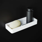 Bathroom Shelf Rectangular, 30 Cm White Matt Metal & Plastic Wall-mounted