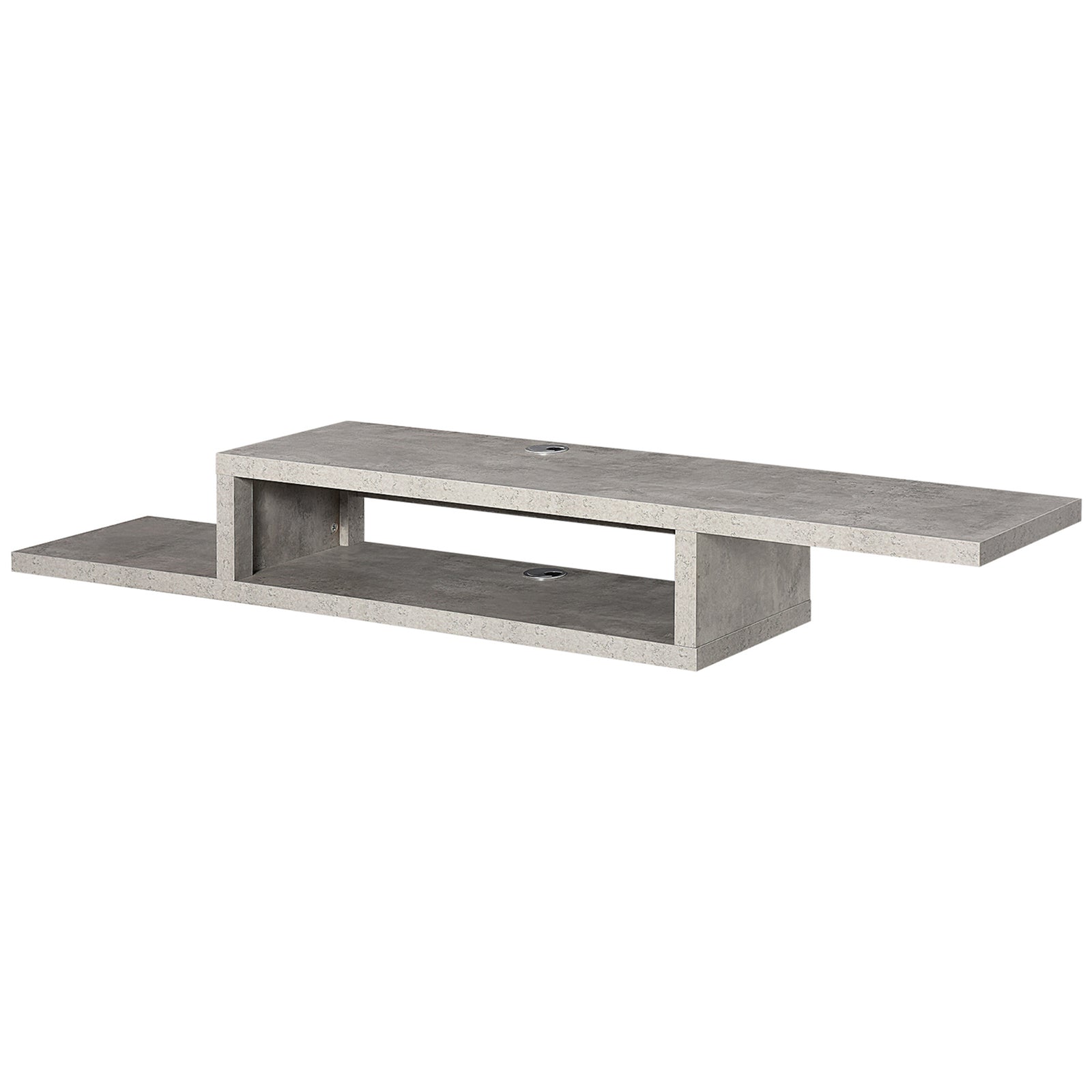 Wall Mounted Media Console Floating Shelf | Gray