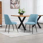 Set Of 2 Morandi Fabric Dining Chairs | Teal