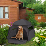 Pawhut Foldable Dog Cat Tent With Waterproof Oxford Cloth, Carry Bag | Gray