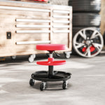 Rolling Mechanic Stool, 135kg Capacity Workshop Stool | Red