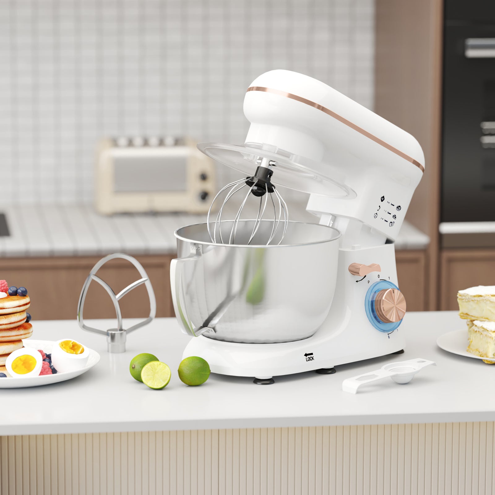 Electric Stand Mixer 4.5l Food Mixer With Dough Hook | White