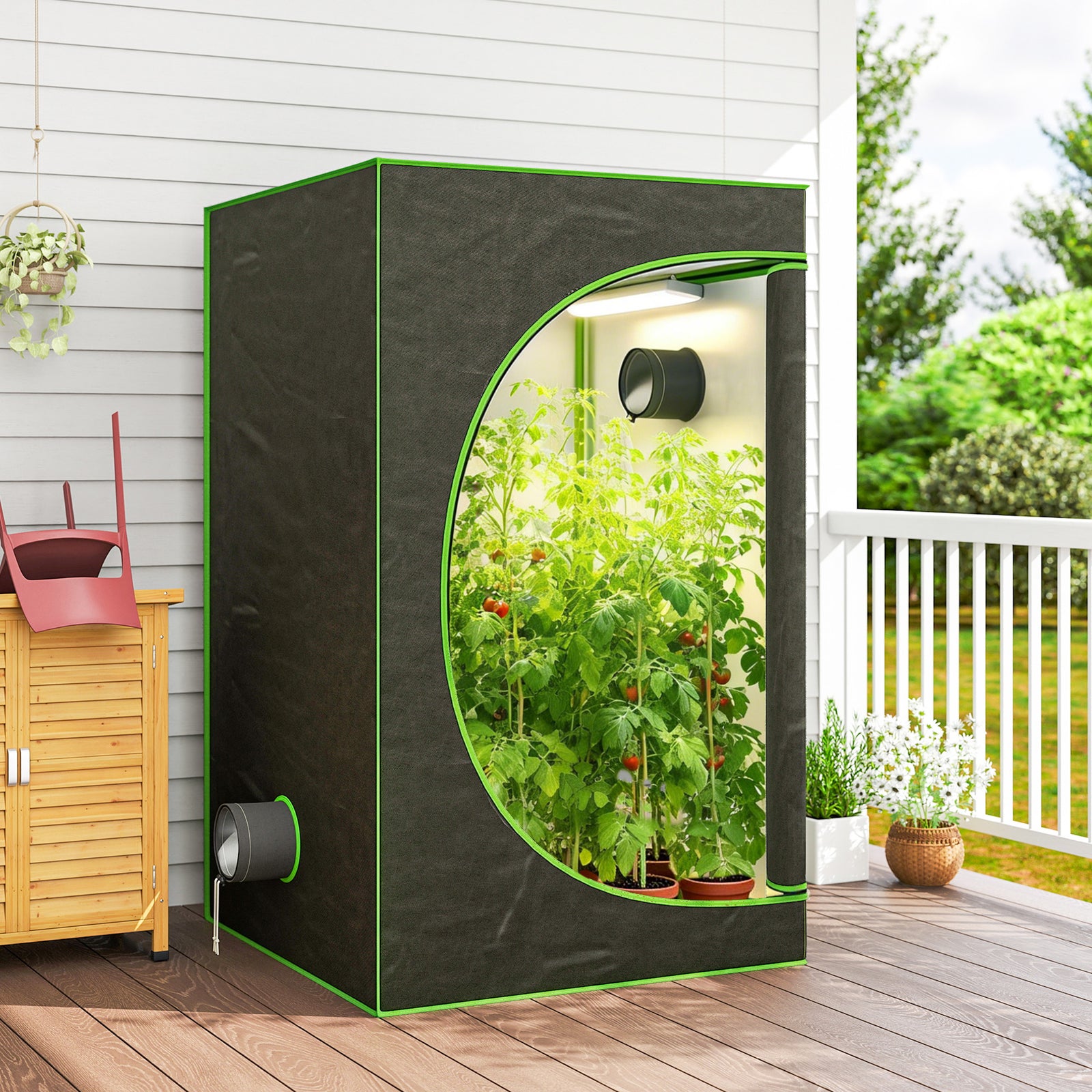 Grow Tent, Reflective Mylar Hydroponic Growing Tent, Black