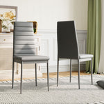 Set Of 2 Pu Leather Upholstered Dining Chairs | Grey