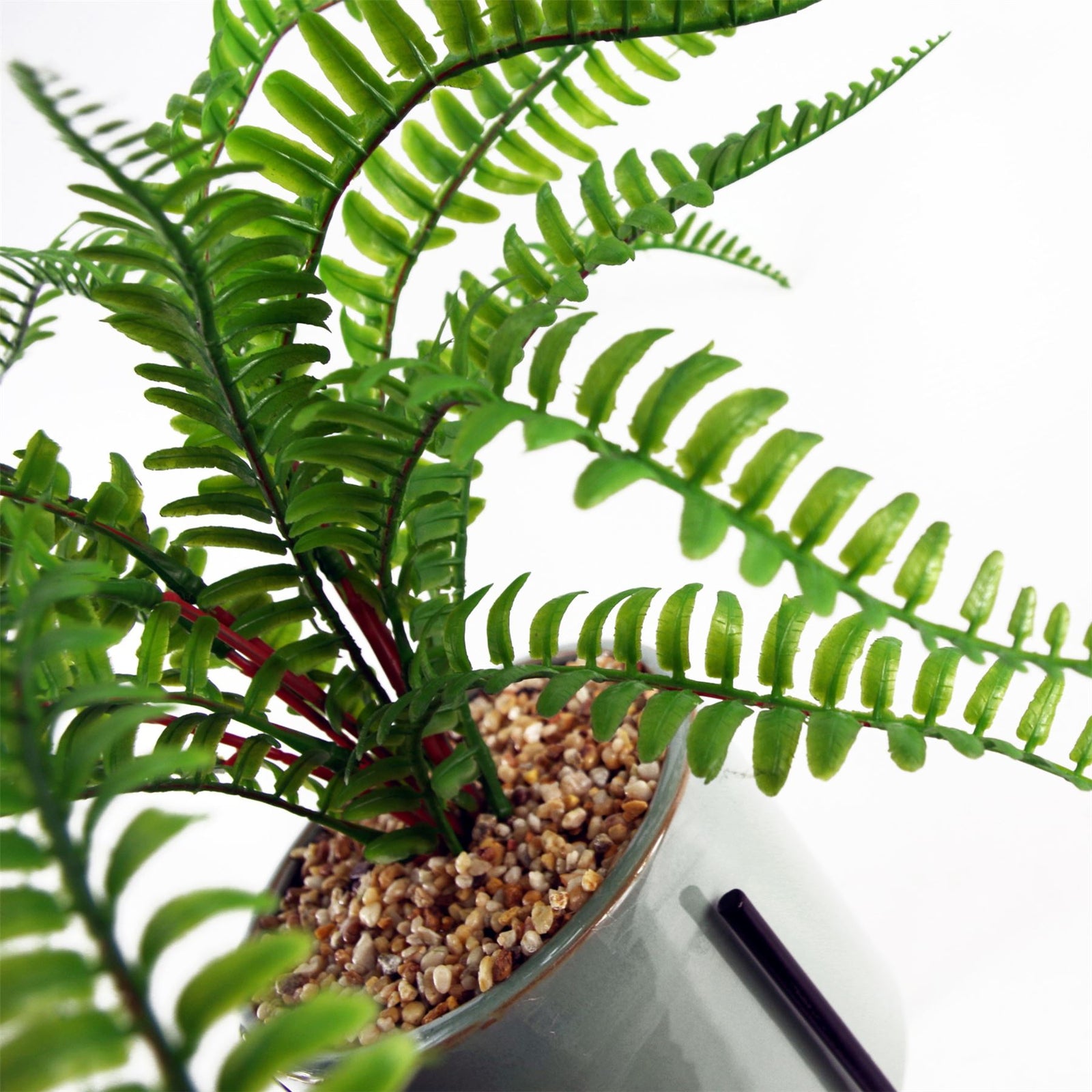 40cm Artificial Fern With Ceramic Planter & Stand