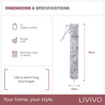 Livivo Extra Long Grey 2l Hot Water Bottle With Soft Plush Washable Cover