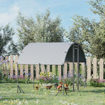 Walk-in Chicken Run Galvanised Chicken Coop W/ Cover | Small | Silver