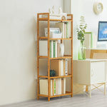 Tiered Bamboo Wood Book Storage Shelf | Large