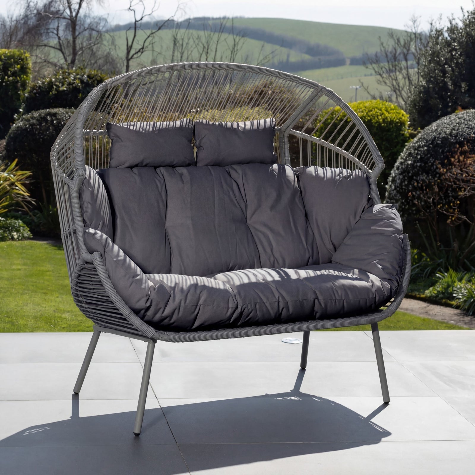 Cocona 2 Seat Standing Egg Chair | One Size | Dark Grey
