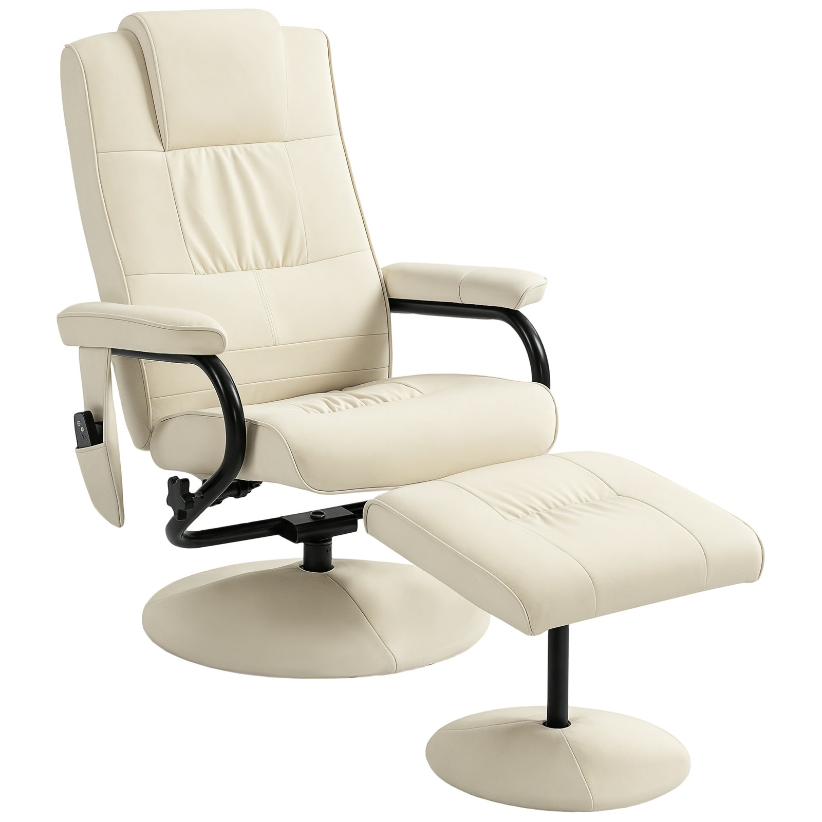 Massage Recliner Chair, Vibration | Cream
